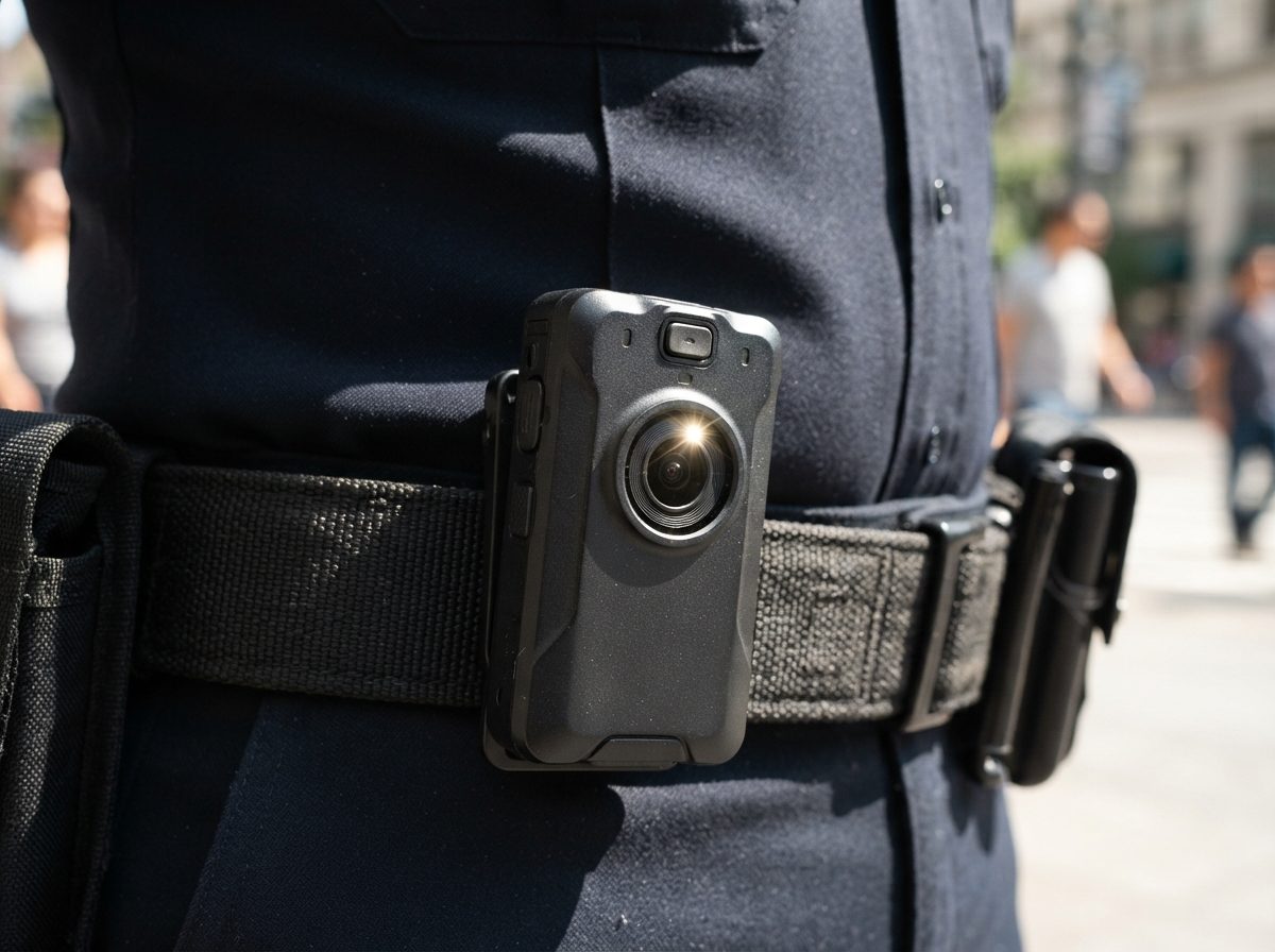 Close-up of a body camera and conducted energy device representing Axon Enterprise's hardware products.